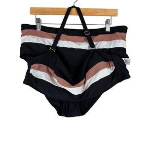 Time and Tru 2 Piece Swimsuit Women's XL Stripe Pool Beach Vacation Party Sport